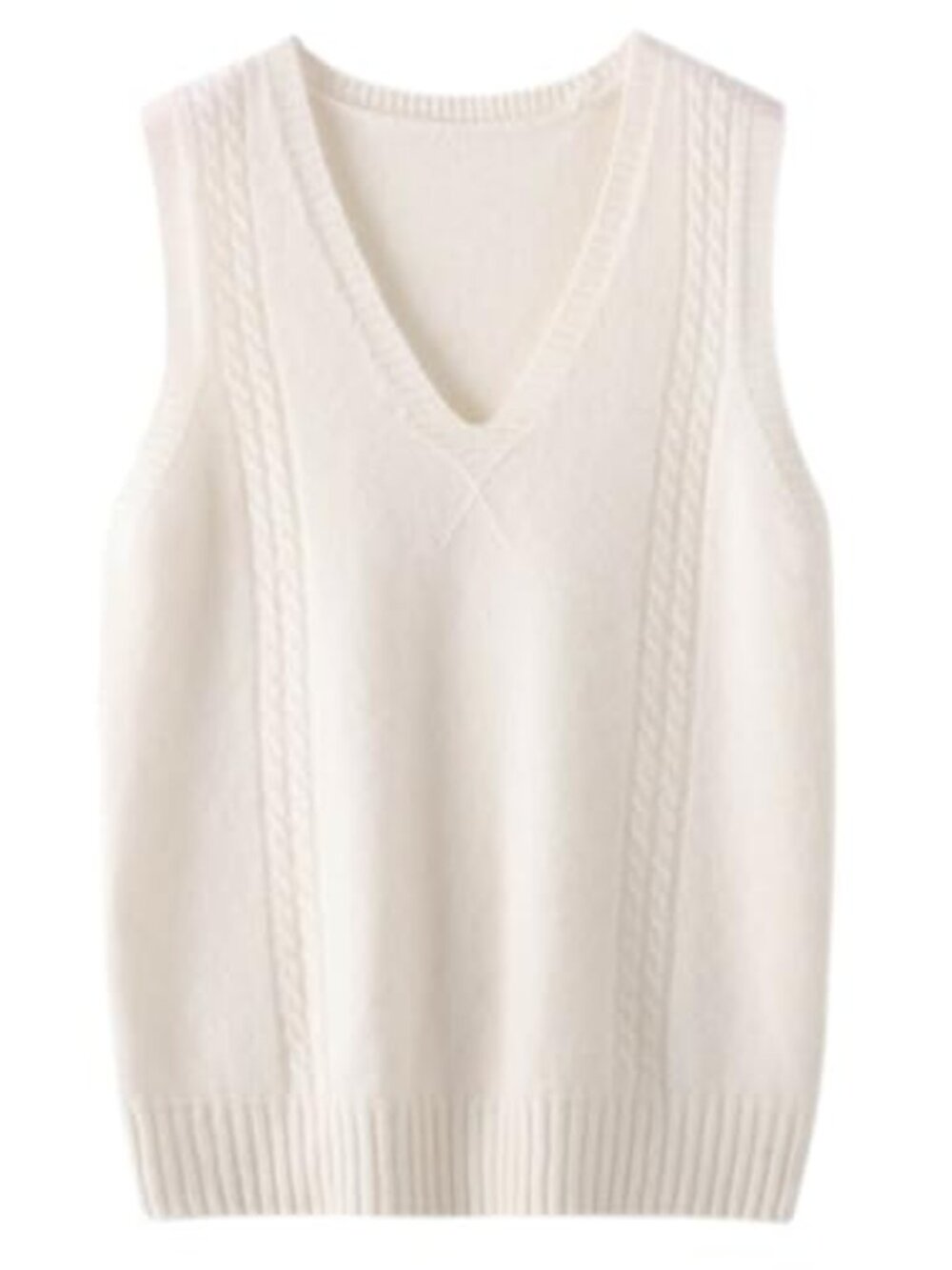 100% Wool Sleeveless V-Neck Knit Sweater Vest Pullover